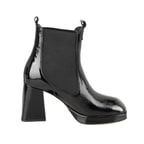 Rosemary Siyah Kadın Lastikli Topuklu Deri Bot