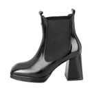 Rosemary Siyah Kadın Lastikli Topuklu Deri Bot