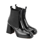 Rosemary Siyah Kadın Lastikli Topuklu Deri Bot