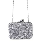 Rowena Gri Kadın Parlak Taşlı Gece Çantası