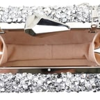 Rowena Gri Kadın Parlak Taşlı Gece Çantası