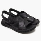 Sabu Siyah Erkek Deri Sandalet