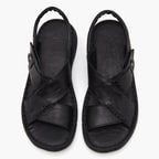 Sabu Siyah Erkek Deri Sandalet