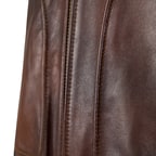 Safira Kahve Erkek Kürk Yakalı Deri Ceket