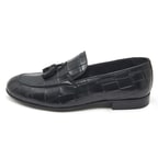 Samuel Siyah Erkek Kroko Baskılı Deri Klasik Ayakkabı