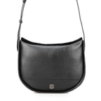 Samy Siyah Kadın Deri Omuz Çantası