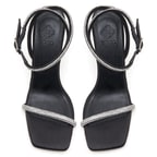 Sanatana Siyah Kadın Taşlı Abiye Sandalet