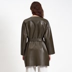 Sandra Kadın Çift Taraflı Deri Pardösü