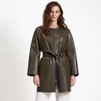 Sandra Kadın Çift Taraflı Deri Pardösü