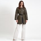 Sandra Kadın Çift Taraflı Deri Pardösü