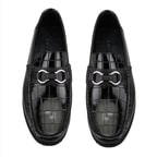 Sane Siyah Erkek Aksesuarlı Deri Loafer