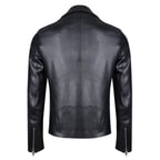 Santo Siyah Erkek Deri Biker Ceket