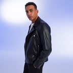 Santo Siyah Erkek Deri Biker Ceket