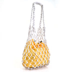 Sarı El Emeği Örgü Deri Çanta