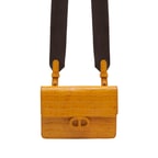 Sarı Fels Kadın Kroko Baskılı Deri Omuz Askılı Çanta