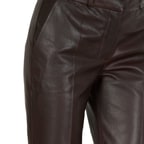 Setron Kahve Kadın Deri Pantolon