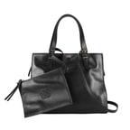 Seven Medium Siyah Kadın Deri Omuz Çantası