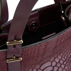 Seven Small Bordo Kadın Yılan Derisi Omuz Çantası