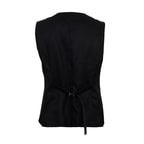 Siena Siyah Kadın Deri Keten Yelek/Bluz