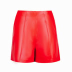 Silino Kırmızı Kadın Deri Şort