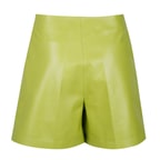Silino Yeşil Kadın Deri Şort