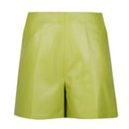 Silino Yeşil Kadın Deri Şort