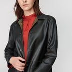 Simonetta Kadın Çift Taraflı Deri Pardösü