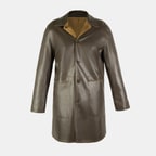 Simonetta Yeşil Kadın Çift Taraflı Deri Pardösü