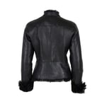 Sirus Siyah Kadın Çift Taraflı Kürk Ceket