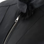 Sirus Siyah Kadın Çift Taraflı Kürk Ceket