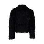 Sirus Siyah Kadın Çift Taraflı Kürk Ceket