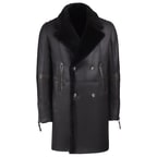 Siyah Albertino Erkek Kürk Kaban