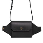 Siyah Aliz Kadın Deri Bel Çantası