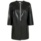 Siyah Amadora Kadın Deri Ceket