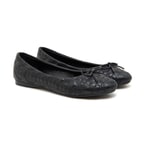 Siyah Ballerin Kadın Deri Babet