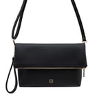 Siyah Bambus Kadın Omuz Askılı Çanta