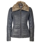 Siyah Benedetta Kadın Deri Kaban