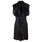 Siyah Bibiana Kadın Kürk Yelek