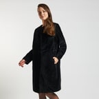 Siyah Celile Kadın Kürk Kaban