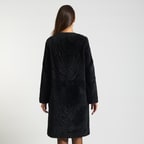 Siyah Celile Kadın Kürk Kaban