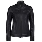 Siyah Connor Kadın Deri Ceket