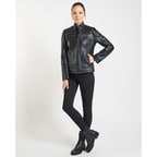 Siyah Connor Kadın Deri Ceket