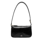 Siyah Dativ Kadın Deri Omuz Askılı Çanta