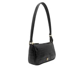 Siyah Dativ Kadın Deri Omuz Askılı Çanta