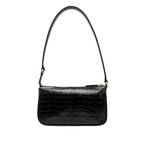 Siyah Dativ Kadın Deri Omuz Askılı Çanta