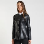 Siyah Duvessa Kadın Deri Ceket