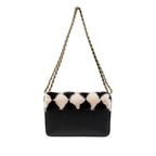 Siyah Eimer Kadın Zincir Detaylı Deri Omuz Çantası