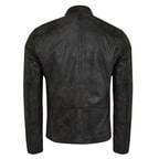 Siyah Erkek Eskitme Deri Ceket