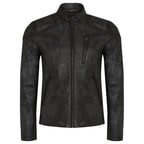 Siyah Erkek Eskitme Deri Ceket