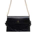 Siyah Fisole Zincir Detaylı Kadın Omuz Çantası